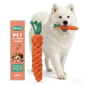 1PC Cute Carrot Pet Teething Chew Toy Gentle on Puppy Gums Reduces Plaque Stop Destructive Chewing Non-toxic Pet Safe Teeth