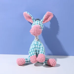 Funny Donkey Plush Dog Toys Squeaky Bite Resistant Molar Interactive Pet Chew Toys for Dogs