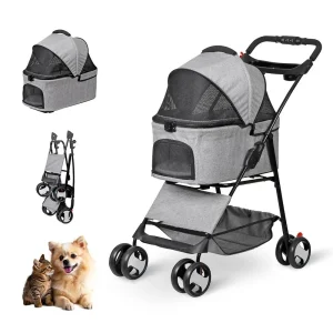 4 Wheels Dog Cat Stroller