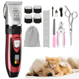 Dog Grooming Clippers, Low-Noise Cordless