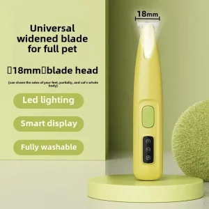 Waterproof Pet Paw Trimmer with LED Light & Display